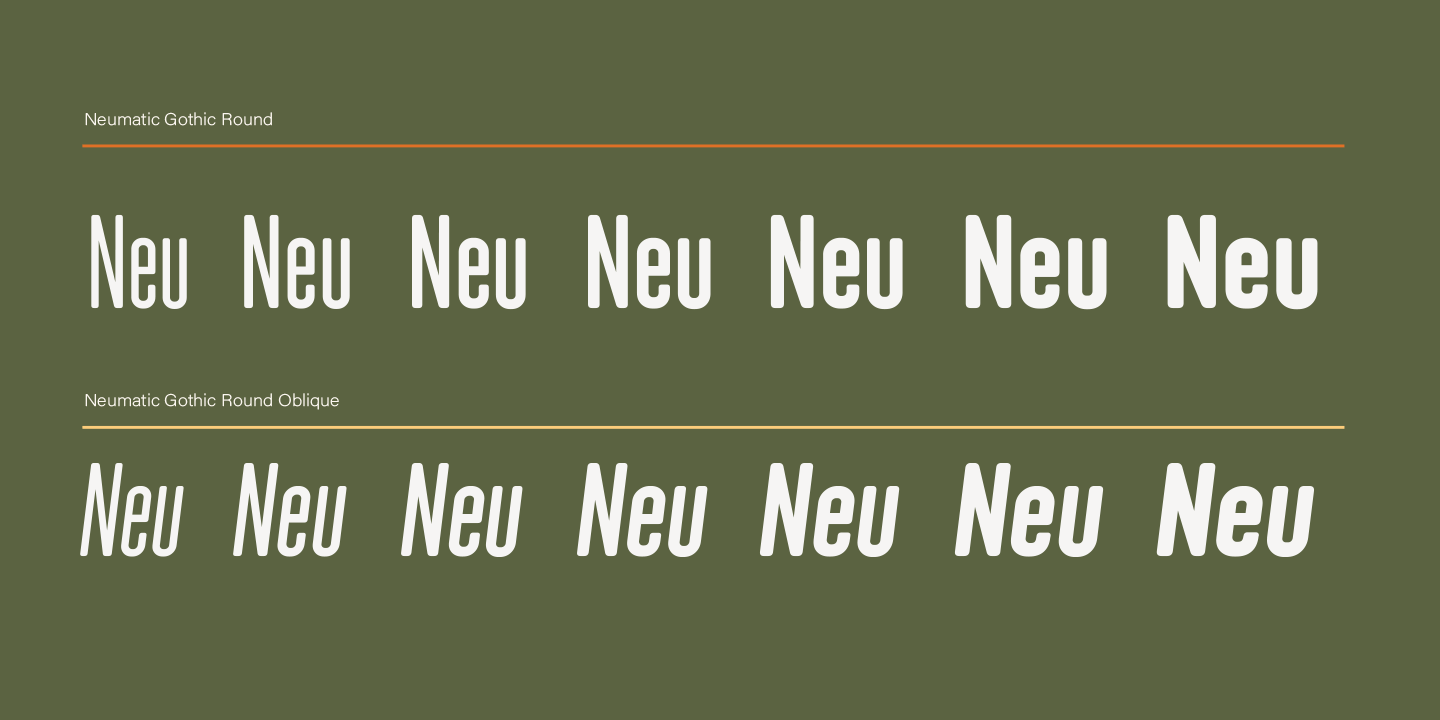 Example font Neumatic Gothic Round #9